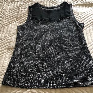 Worthington Black and White Mesh Panel Tank Top